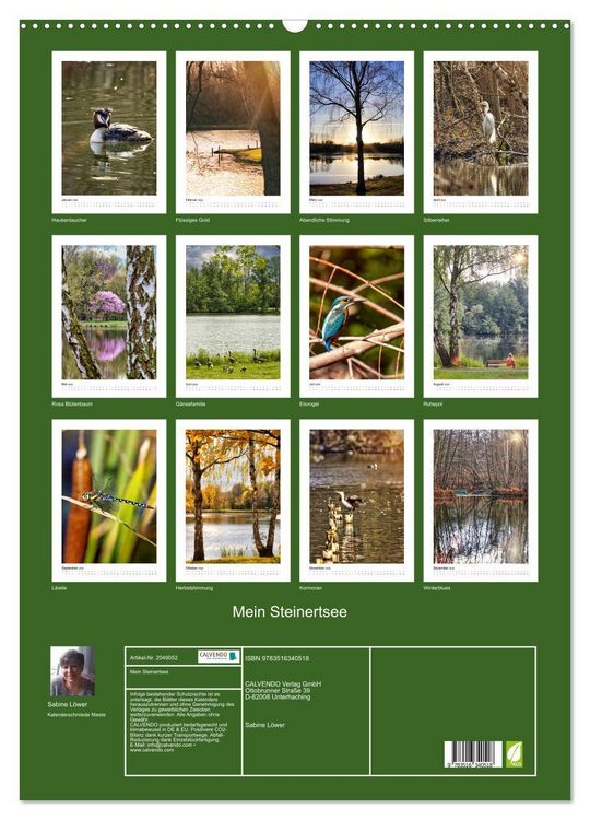Produktbild: Mein Steinertsee (Wandkalender 2026 DIN A2 hoch), CALVENDO Monatskalender