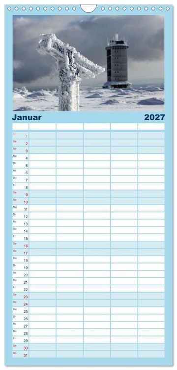 Produktbild: Familienplaner 2027 - Sagenumwobener Harz mit 5 Spalten (Wandkalender, 21 x 45 cm) CALVENDO