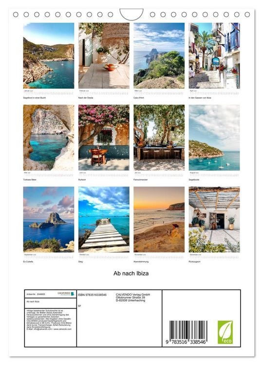 Produktbild: Ab nach Ibiza (Wandkalender 2026 DIN A4 hoch), CALVENDO Monatskalender