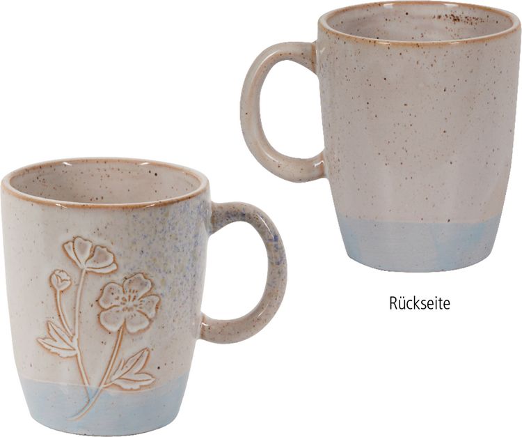 Produktbild: Porzellan-Tasse Blume blau - LandLust