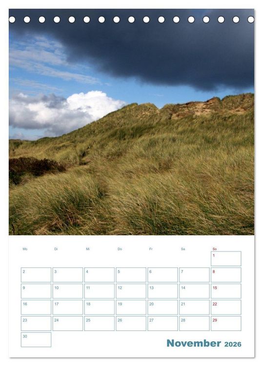 Produktbild: Sylter D&uuml;nen (Tischkalender 2026 DIN A5 hoch), CALVENDO Monatskalender