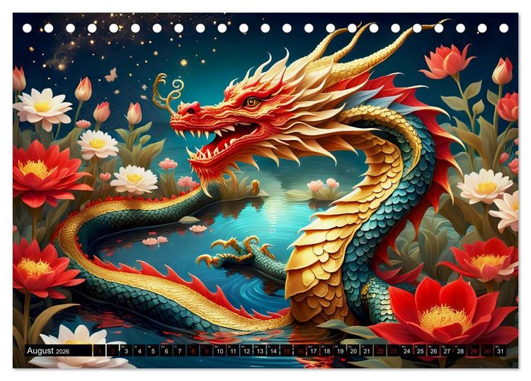 Produktbild: Drachen - Mystische Wesen (Tischkalender 2026 DIN A5 quer), CALVENDO Monatskalender