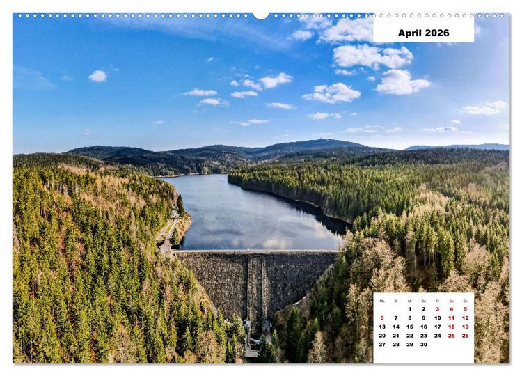 Produktbild: Unser Erzgebirge von oben (hochwertiger Premium Wandkalender 2026 DIN A2 quer), Kunstdruck in Hochglanz
