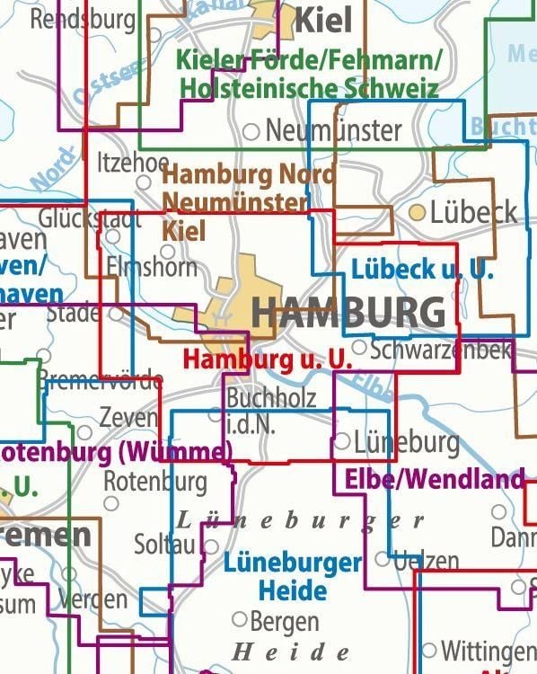 Produktbild: BVA ADFC Regionalkarte Hamburg und Umgebung 1:75.000