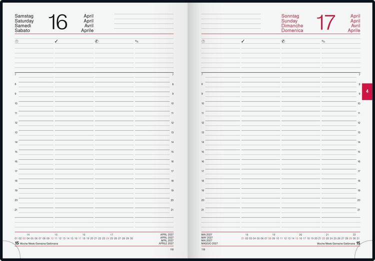 Produktbild: rido/id&eacute; 7027513907 Buchkalender Mod. Conform 2027 A4, Kunststoff, schwarz