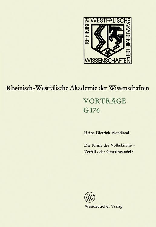 Produktbild: Die Krisis der Volkskirche &mdash; Zerfall oder Gestaltwandel?