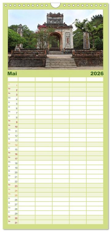 Produktbild: Familienplaner 2026 - Vietnam &ndash; Land der Kontraste 2026 mit 5 Spalten (Wandkalender, 21 x 45 cm) CALVENDO