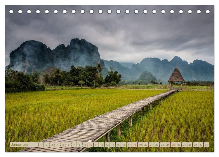 Produktbild: Laos - eine Bildreise (Tischkalender 2026 DIN A5 quer), CALVENDO Monatskalender