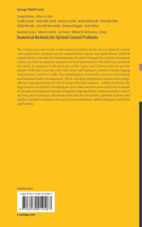 Produktbild: Numerical Methods for Optimal Control Problems