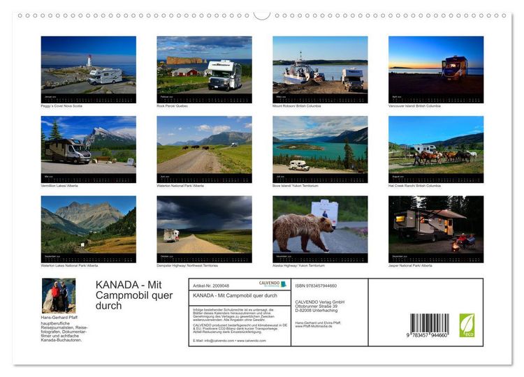 Produktbild: KANADA - Mit Campmobil quer durch (hochwertiger Premium Wandkalender 2026 DIN A2 quer), Kunstdruck in Hochglanz
