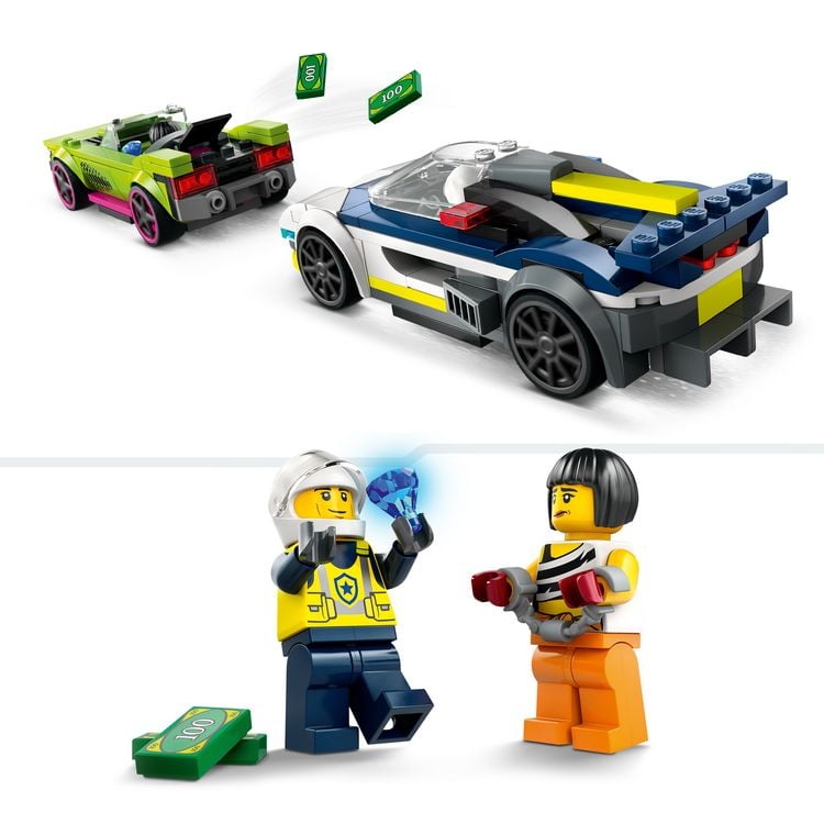 Produktbild: LEGO City 60415 Verfolgungsjagd mit Polizeiauto und Muscle Car, Auto-Spielzeug