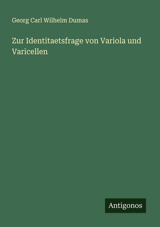 Produktbild: Zur Identitaetsfrage von Variola und Varicellen