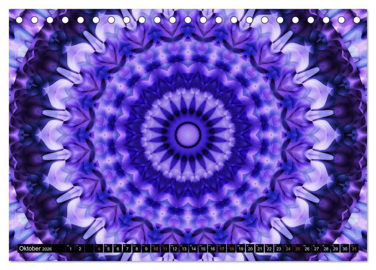 Produktbild: Energie - Mandalas, Spiritualit&auml;t durch die Farbe Lila (Tischkalender 2026 DIN A5 quer), CALVENDO Monatskalender