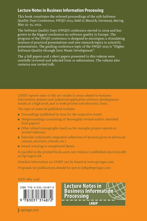 Produktbild: Software Quality: Higher Software Quality through Zero Waste Development