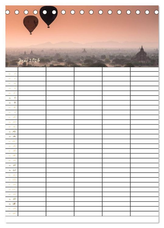 Produktbild: Goldenes Myanmar - Familienkalender 2026 (Tischkalender 2026 DIN A5 hoch), CALVENDO Monatskalender