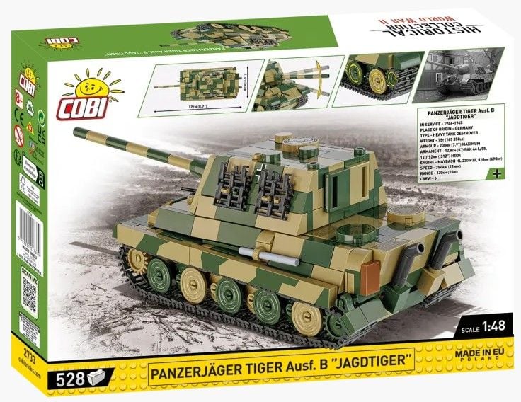 Produktbild: COBI Historical Collection 2733 - Panzerjäger Tiger Ausf.B Jagdtiger, WWII, Bausatz 1:48, 528 Klemmbausteine