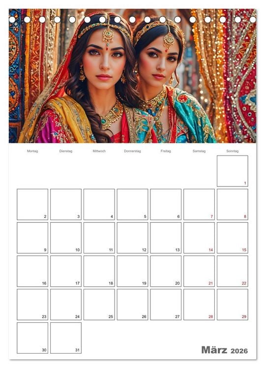Produktbild: Frauen des Sultans (Tischkalender 2026 DIN A5 hoch), CALVENDO Monatskalender