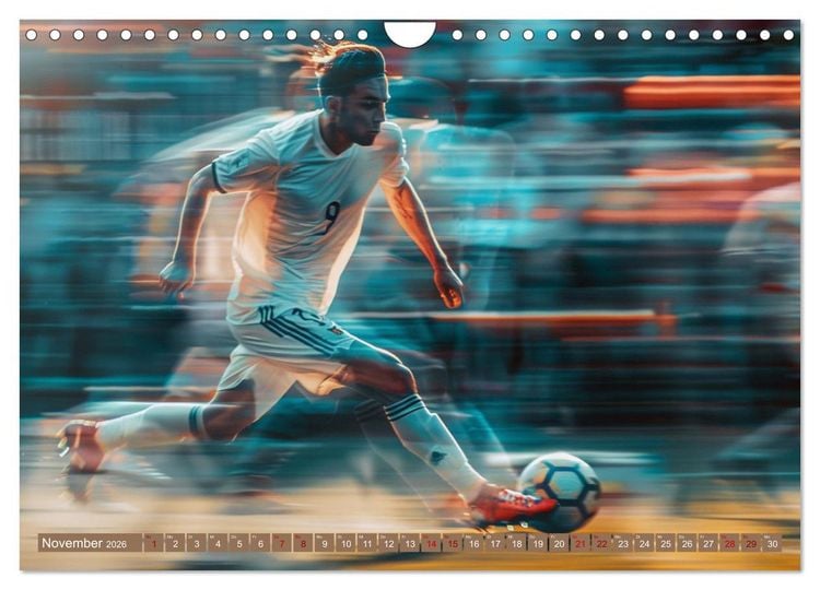 Produktbild: Fu&szlig;ball - Dynamik am Ball (Wandkalender 2026 DIN A4 quer), CALVENDO Monatskalender
