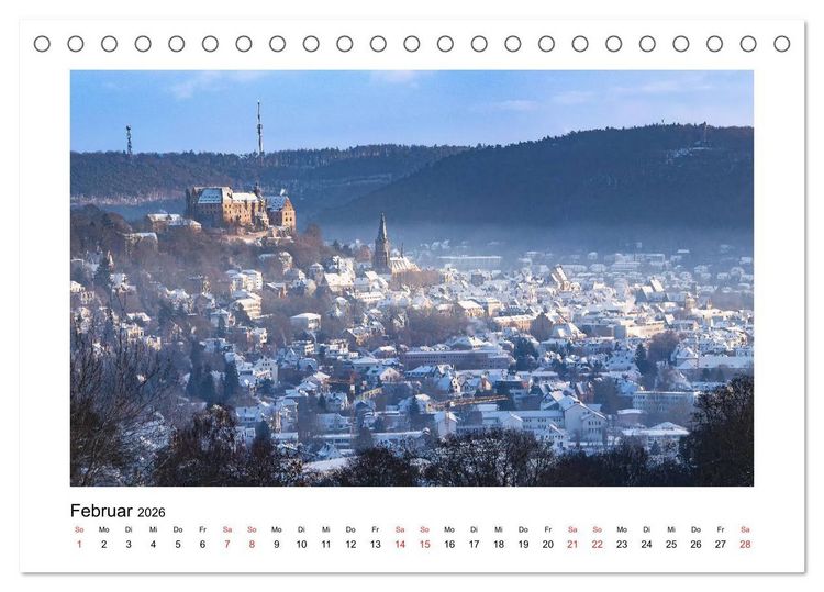 Produktbild: Marburg an der Lahn - ein Jahr in Bildern (Tischkalender 2026 DIN A5 quer), CALVENDO Monatskalender