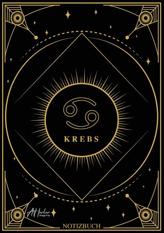 Produktbild: Edles Notizbuch Sternzeichen Krebs | Designed by Alfred Herler