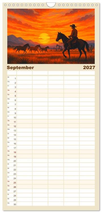 Produktbild: Familienplaner 2027 - Nordamerika von Alaska bis Texas - Wild, Weit und Wundersch&ouml;n mit 5 Spalten (Wandkalender, 21 x 45 cm) CALVENDO