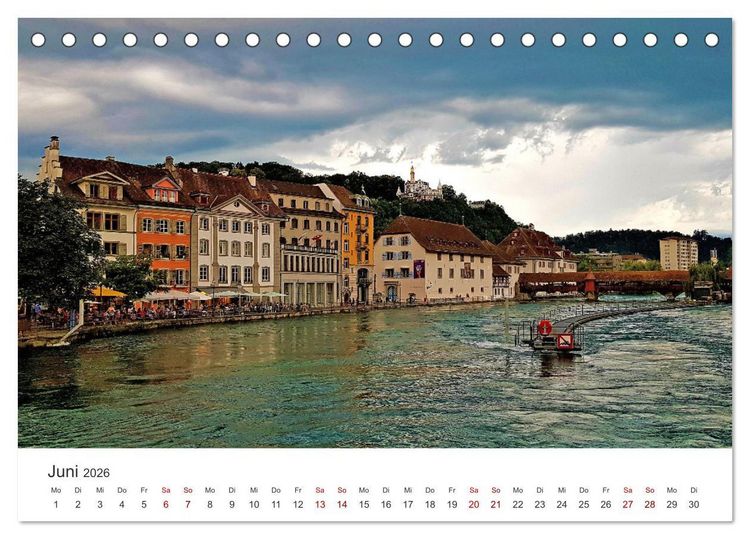 Produktbild: Luzern, die Stadt im Zentrum der Schweiz (Tischkalender 2026 DIN A5 quer), CALVENDO Monatskalender