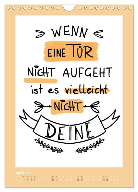 Produktbild: Nachgedacht-Spr&uuml;che und Zitate (Wandkalender 2026 DIN A4 hoch), CALVENDO Monatskalender