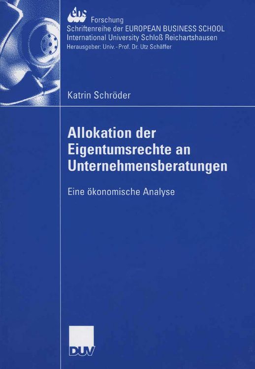 Produktbild: Allokation der Eigentumsrechte an Unternehmensberatungen