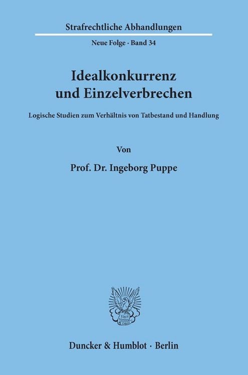 Produktbild: Idealkonkurrenz und Einzelverbrechen.
