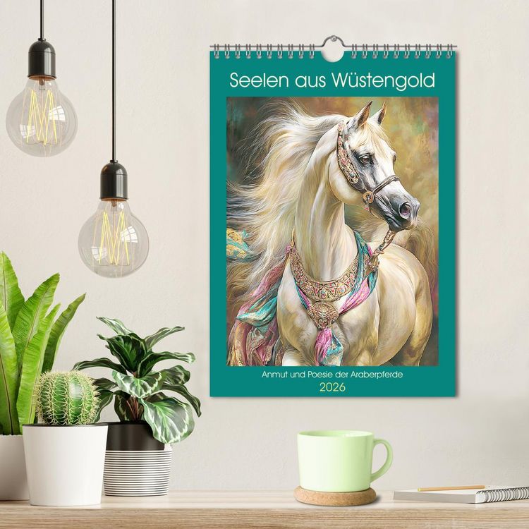 Produktbild: Seelen aus W&uuml;stengold. Anmut und Poesie der Araberpferde (Wandkalender 2026 DIN A4 hoch), CALVENDO Monatskalender