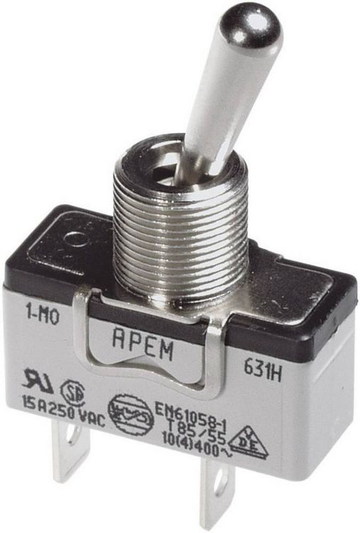 Produktbild: APEM 631H/2 631H/2 Kippschalter 250 V/AC 15A 1 x Aus/Ein rastend 1St.