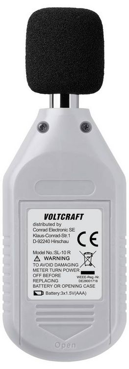 Produktbild: VOLTCRAFT Schallpegel-Messger&auml;t SL-10 R 30 - 130 dB 31.5 Hz - 8 kHz Geh&auml;use aus Recycling Granulat