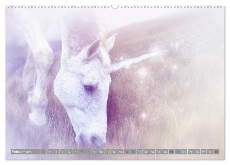 Produktbild: Fabeltier Einhorn (hochwertiger Premium Wandkalender 2026 DIN A2 quer), Kunstdruck in Hochglanz