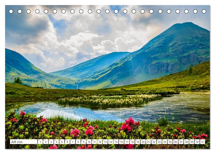 Produktbild: ALPENP&Auml;SSE &Ouml;sterreich - Schweiz - Italien (Tischkalender 2026 DIN A5 quer), CALVENDO Monatskalender