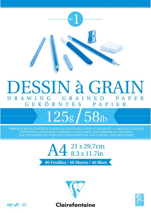 Produktbild: Zeichenblock A4 verleimt, 21x29,7cm, 125g, 40 Blatt