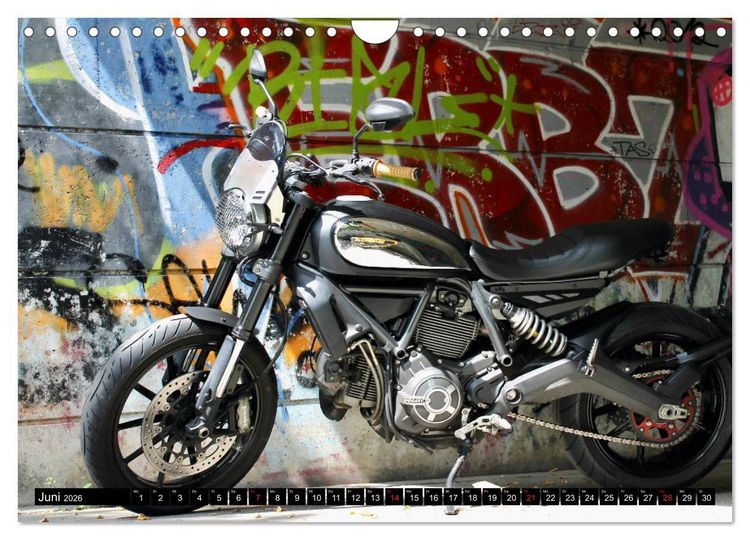 Produktbild: Scrambler Motorr&auml;der Individuell - Stylisch - Abenteuerlich (Wandkalender 2026 DIN A4 quer), CALVENDO Monatskalender