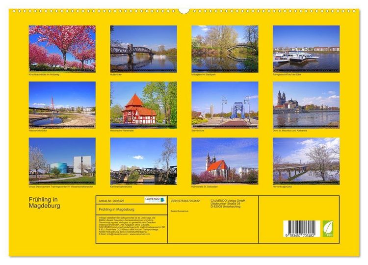 Produktbild: Fr&uuml;hling in Magdeburg (hochwertiger Premium Wandkalender 2026 DIN A2 quer), Kunstdruck in Hochglanz
