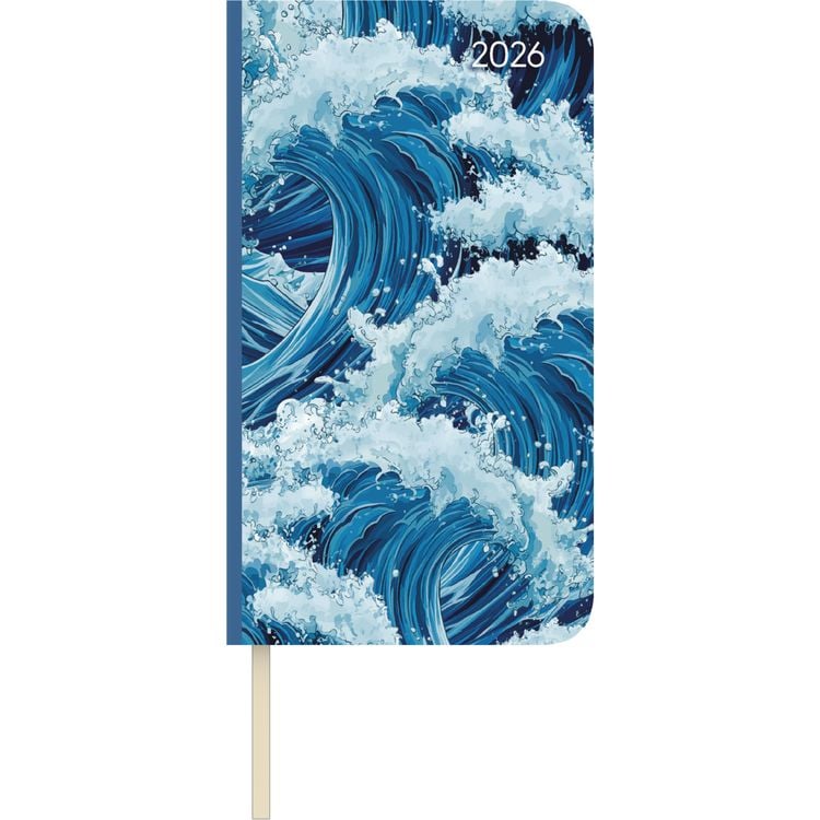Produktbild: Lady Journal Slim Waves 2026 - Taschen-Kalender 9x15,6 cm - Weekly - 128 Seiten - Notiz-Buch - mit Info- und Adressteil - Alpha Edition