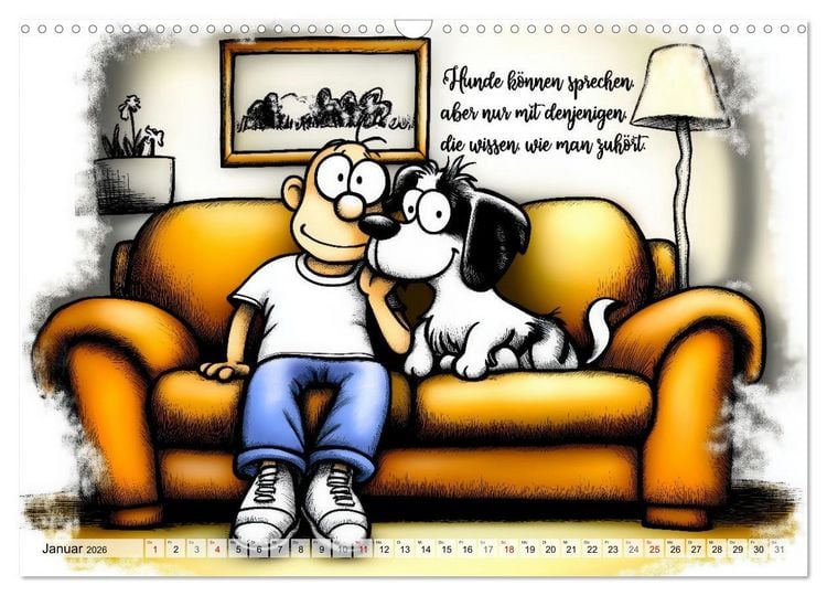 Produktbild: Hundespr&uuml;che (Wandkalender 2026 DIN A3 quer), CALVENDO Monatskalender