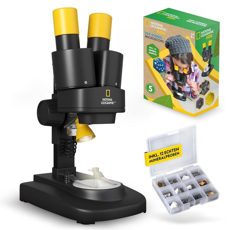 Produktbild: Bresser 12447 - NATIONAL GEOGRAPHIC KiDS Stereo 3D Mikroskop mit 20x Vergr&ouml;&szlig;erung