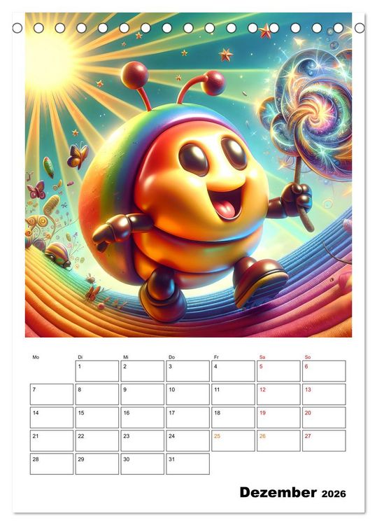 Produktbild: Heitere Insektenwelt (Tischkalender 2026 DIN A5 hoch), CALVENDO Monatskalender