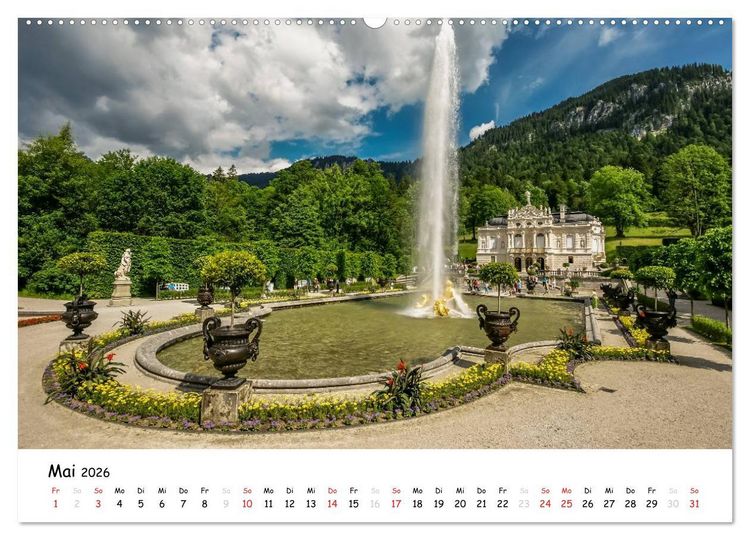 Produktbild: Schl&ouml;sser und G&auml;rten S&uuml;ddeutschland (hochwertiger Premium Wandkalender 2026 DIN A2 quer), Kunstdruck in Hochglanz