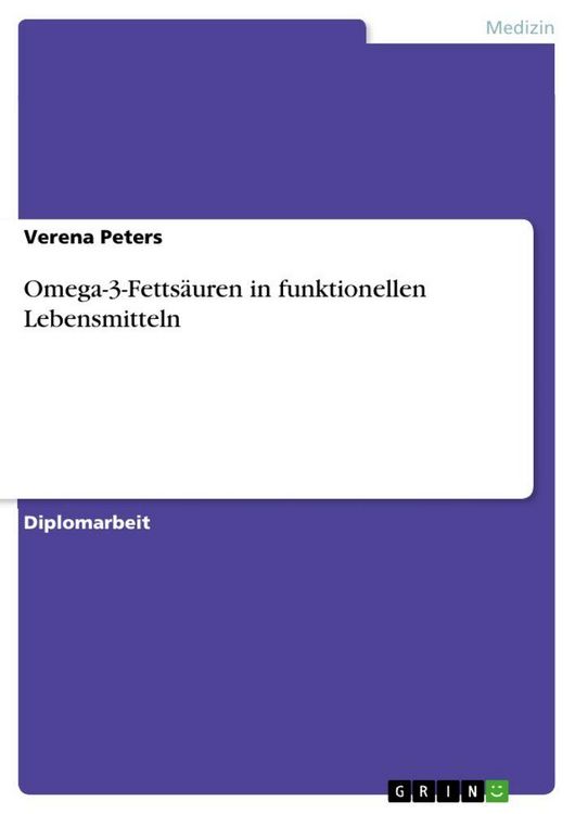 Produktbild: Omega-3-Fetts&auml;uren in funktionellen Lebensmitteln