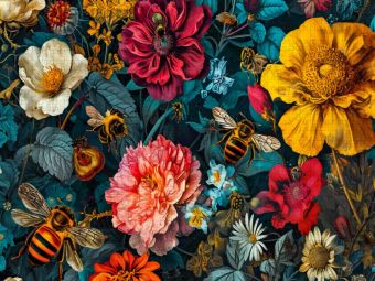 Produktbild: CALVENDO Puzzle Summende Bienen im Blumenbett. | 1000 Teile Lege-Gr&ouml;&szlig;e 64x48cm Foto-Puzzle f&uuml;r gl&uuml;ckliche Stunden