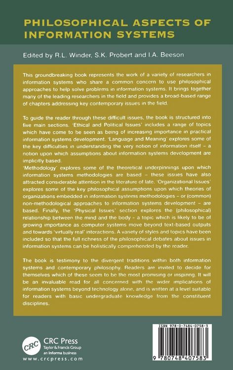 Produktbild: Philosophical Issues In Information Systems