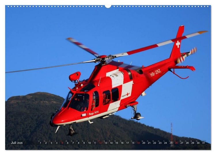 Produktbild: Helikopter in der Luft (Wandkalender 2026 DIN A2 quer), CALVENDO Monatskalender
