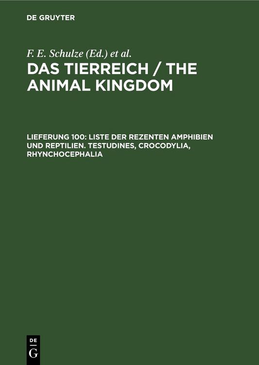 Produktbild: Liste der rezenten Amphibien und Reptilien. Testudines, Crocodylia, Rhynchocephalia