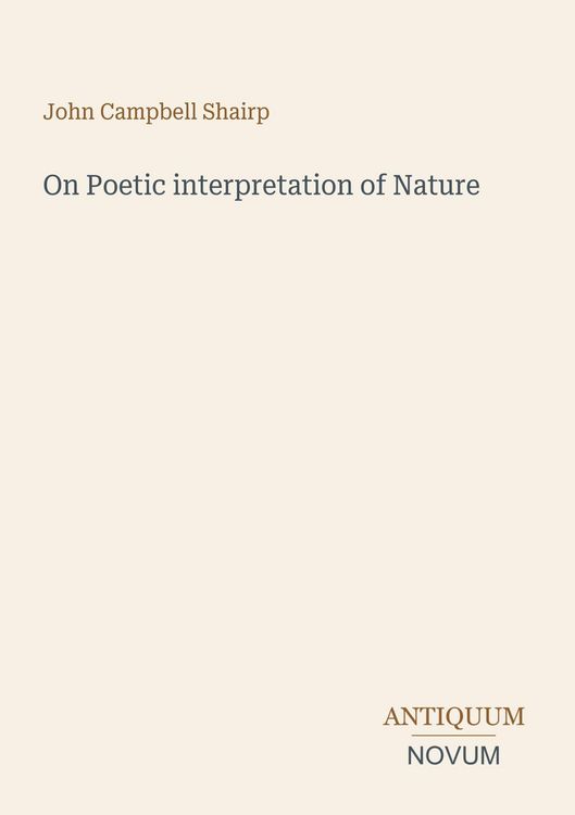 Produktbild: On Poetic interpretation of Nature