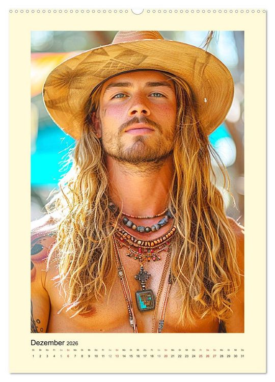 Produktbild: Ungez&auml;hmte Freiheit. Coole Jungs im Boho-Stil (hochwertiger Premium Wandkalender 2026 DIN A2 hoch), Kunstdruck in Hochglanz