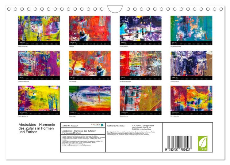Produktbild: Abstraktes - Harmonie des Zufalls in Formen und Farben (Wandkalender 2026 DIN A4 quer), CALVENDO Monatskalender